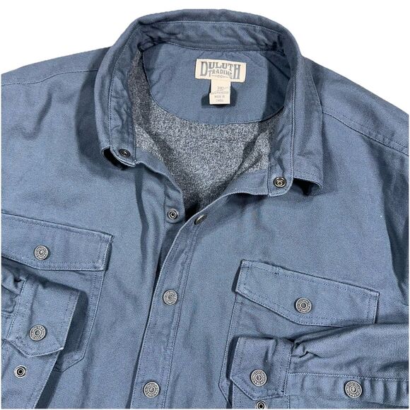 Duluth Trading Heavyweight Canvas Jacket Mens 3XL Fleece Lined Work Shirt Snap - Picture 7 of 12